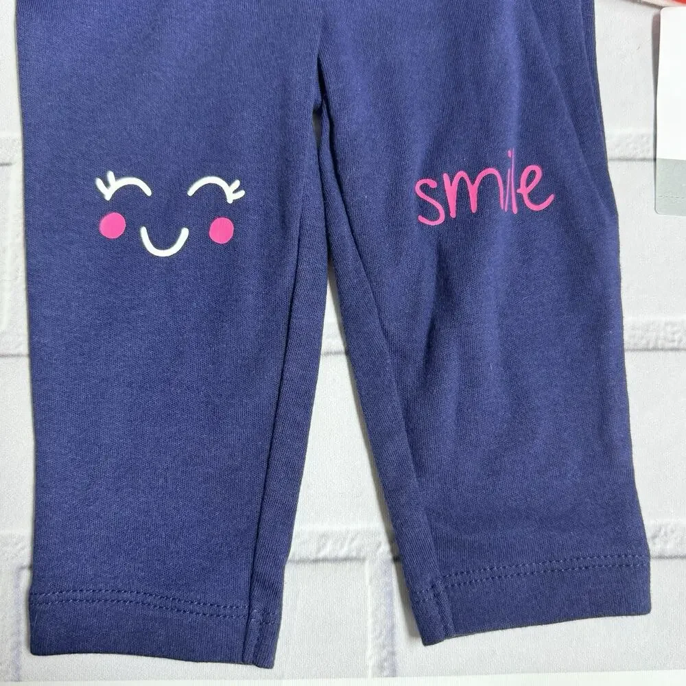 Carter's Striped Peplum Bodysuit & Leggings Set Baby Girls Size 6 Months